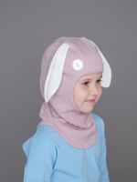 Шлем весенний/осенний вязаный (Нежная роза) БАННИ