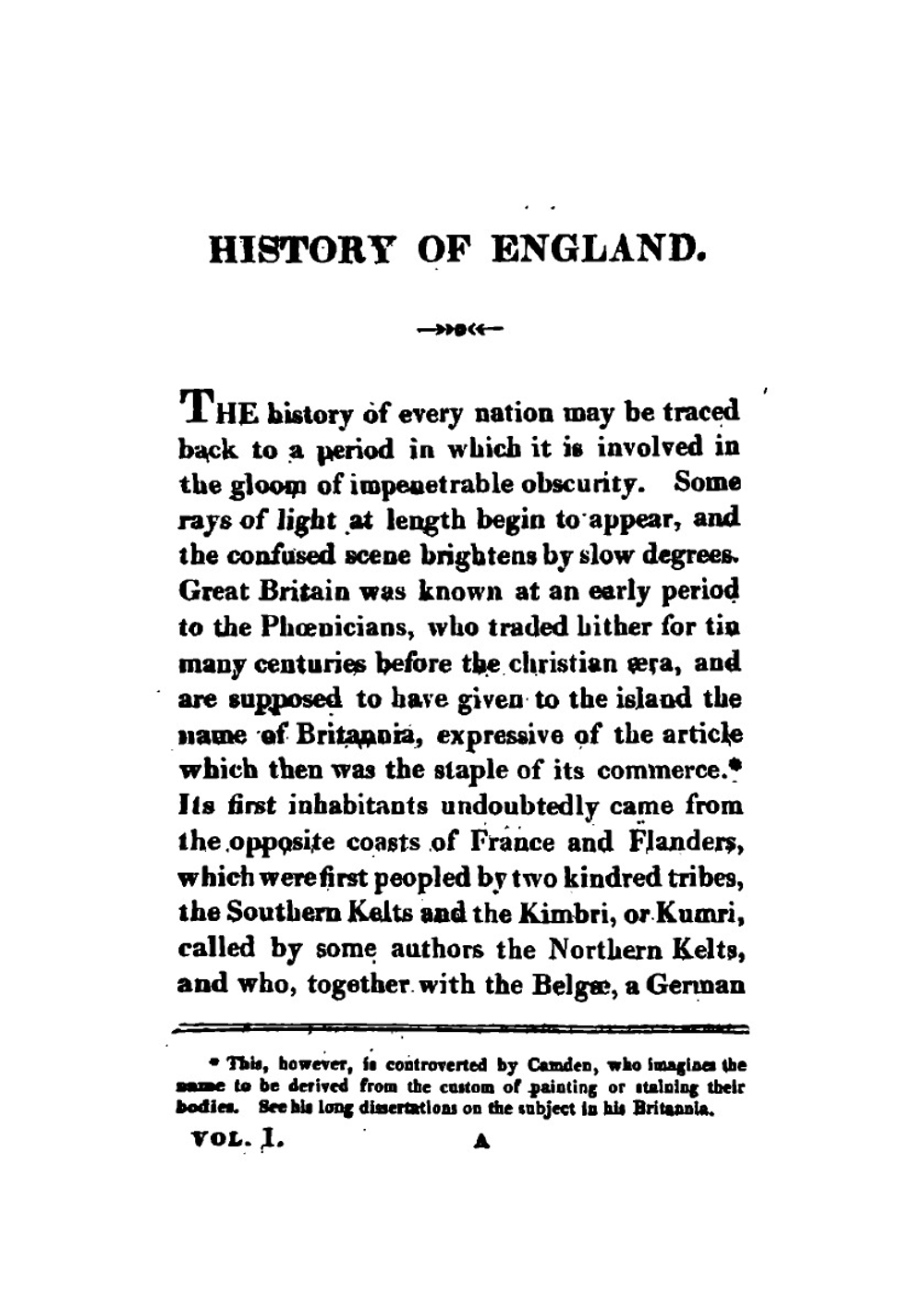 The History of England, from the Earliest Period, to the Close of the Year 1812. Vol. 1 | John Bigland
