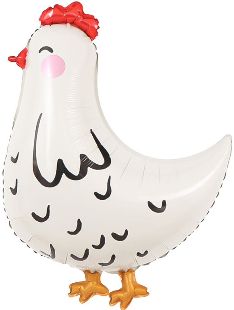 Шар (30&#39;&#39;/76 см) Фигура, Курица, Белый, 1 шт.