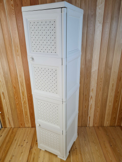 Шкаф высокий, с усиленными рёбрами жёсткости "УЮТ", 40,5х42х161,5 h, 2 дверцы. Цвет: Бежевый (Слоновая кость). Арт: Э-039-Б