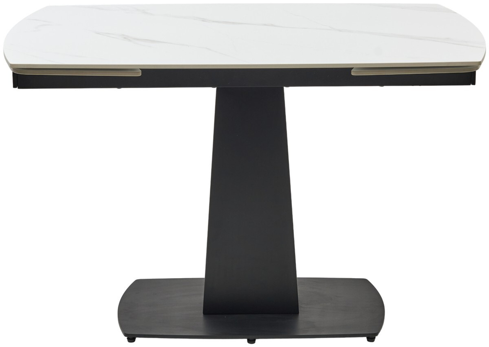 Стол BALDE 140 MATT WHITE MARBLE SOLID CERAMIC / BLACK, ®DISAUR