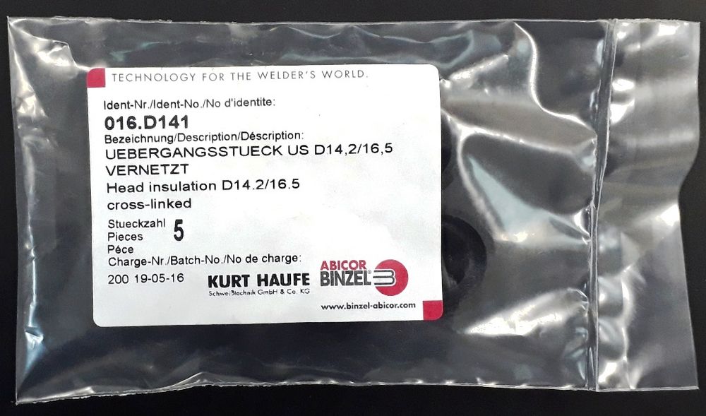 016.D141 Переходная деталь 14,2/16,5мм гусака горелки Abicor Binzel
