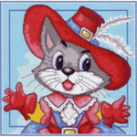 "Кот в шляпе"-1047 канва с рисунком