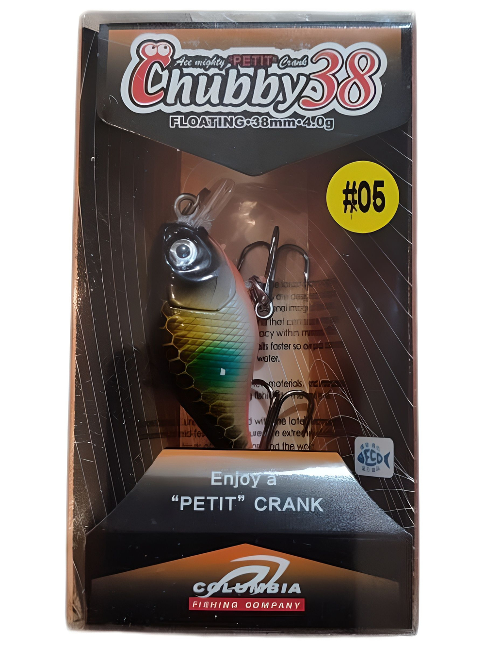 Воблер Columbia Chubby 38F цвет 05 для ловли жереха, голавля, форели и язя