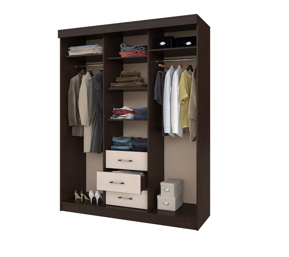 Шкаф-купе комбинированный Маэстро, Венге, Лоредо