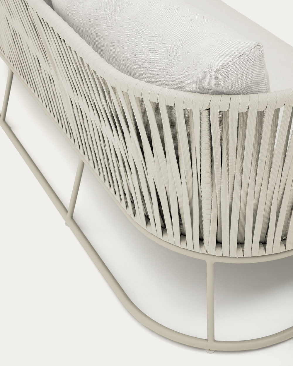 Уличный 3-местный диван Saconca из шнура и серой оцинкованной стали 189 см