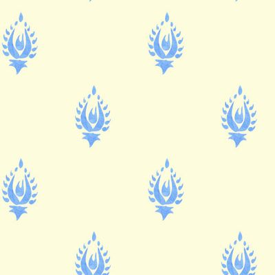 Купить восточную цветочную ткань Стилизованные голубые цветы лилии Abstract oriental ornament fabric