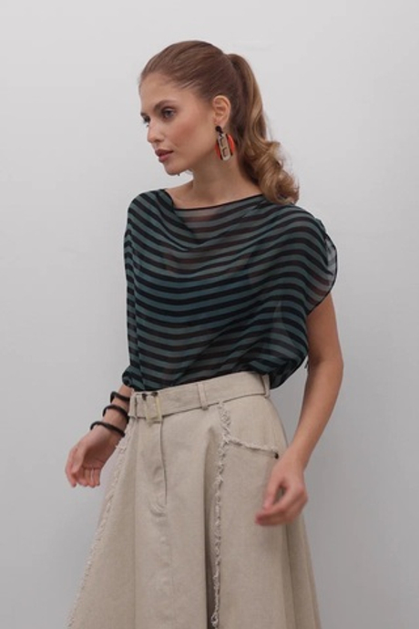 Блейзер из шифона в полоску