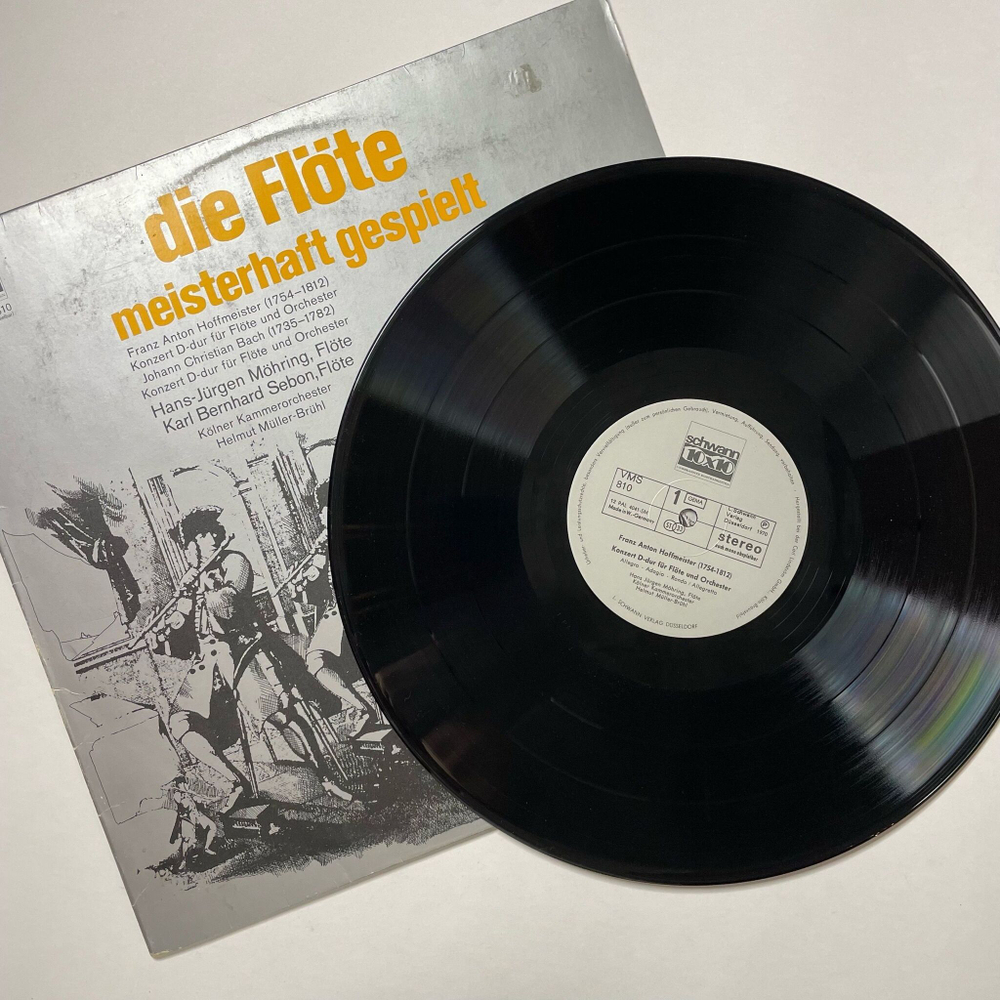Винтажная виниловая пластинка LP Han Jurgen Mohring Die Flote Meisterhaft Gespielt Konzert D dur Fur Flote Und Orchester (Germany 1972)