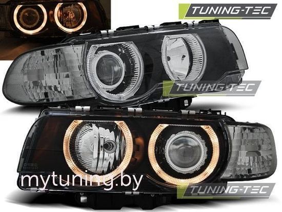 Передние фары angel eyes black H7/H7 для BMW 7 E38