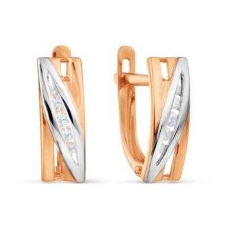 Серьги из золота с фианитами