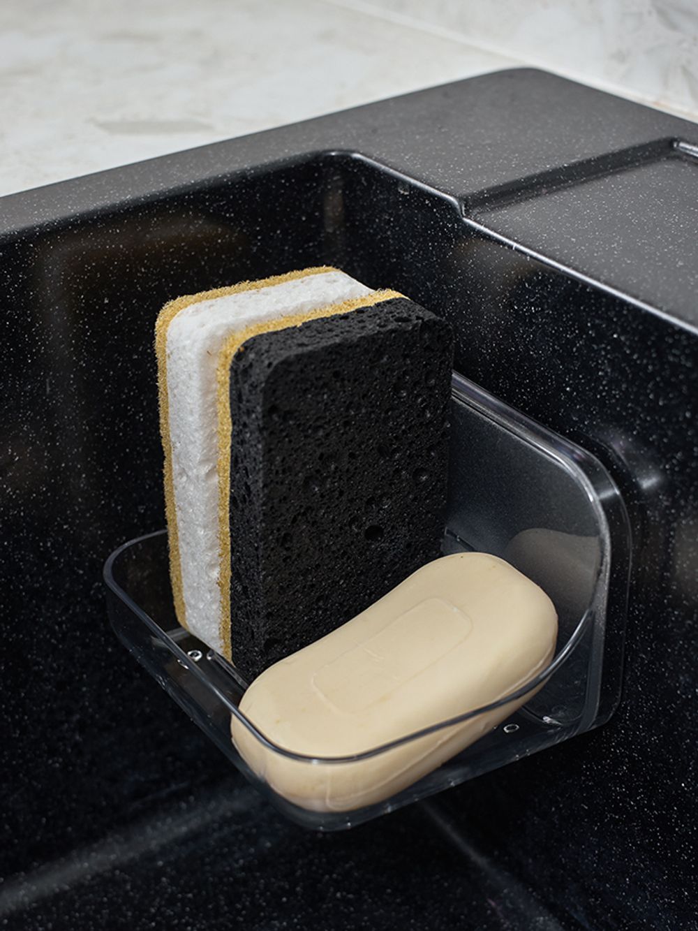 Набор губок для посуды из целлюлозы и кокосового волокна Eco Sponge, черные, 6 шт.