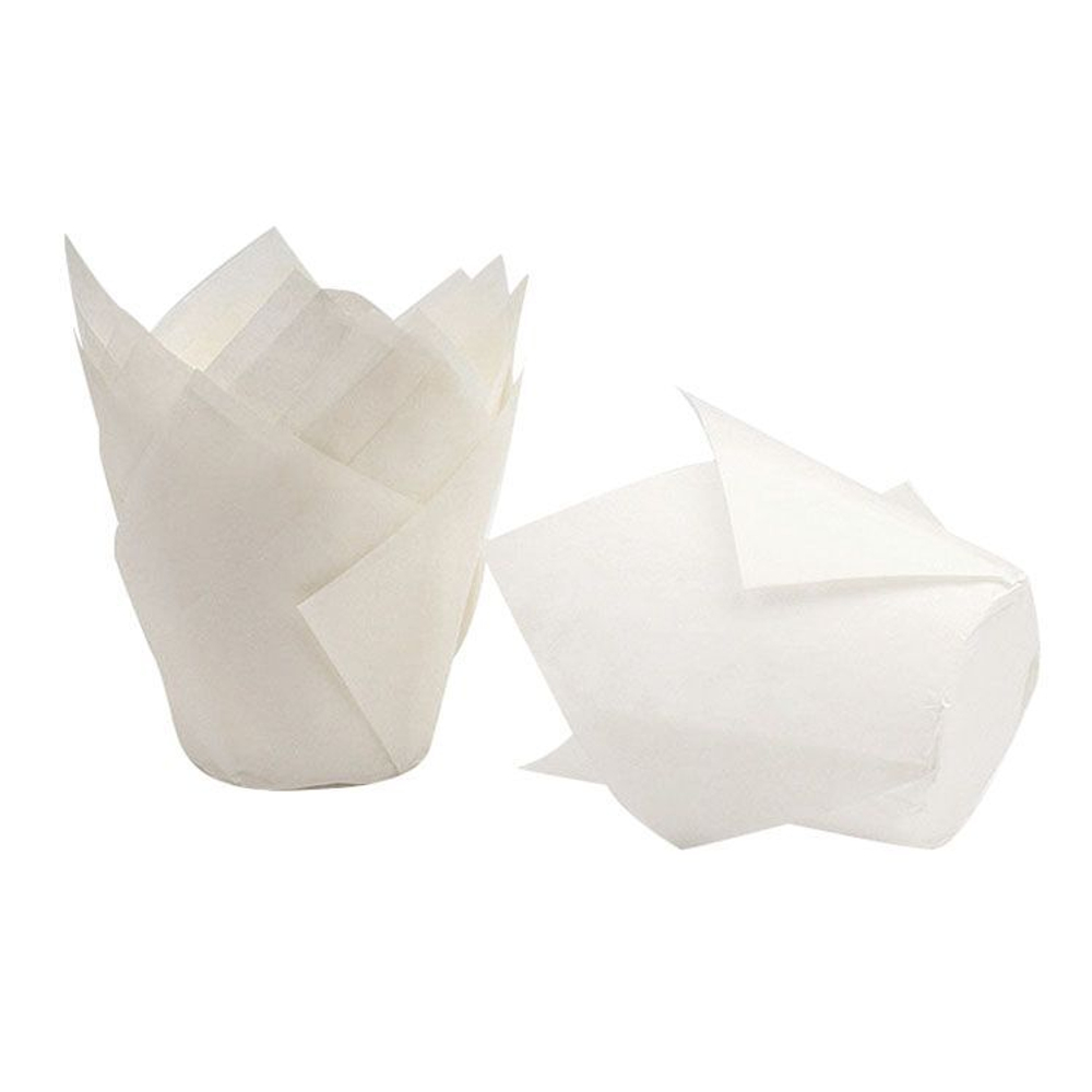 Форма бумажная «Тюльпан», 5х8 см (белый, 200 штук)