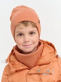 Шапка и снуд трикотажные двухслойные "Карамель"