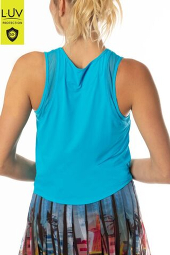 Женский топ теннисный Lucky in Love Luv Chill Out Tank Women - небесный