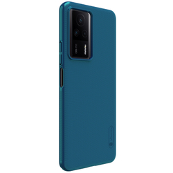 Тонкий жесткий чехол синего цвета (Peacock Blue) от Nillkin для Xiaomi Redmi K60E, серия Super Frosted Shield