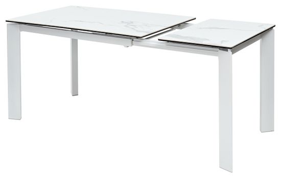 Стол CORNER 120 MATTE STATUARIO Белый мрамор матовый керамика, стекло/ белый каркас