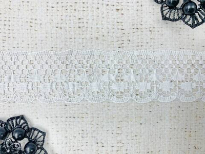 Кружево-трикотаж, ш. 3,2 см, белый