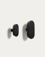 Набор из 2 вешалок Arely из бука с черным лаковым покрытием, 6,5 см/10 см