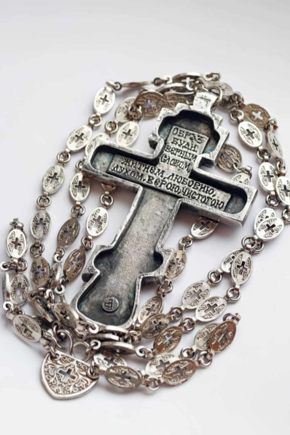 Крест иерейский “Николаевский” без распятия (серебрение)