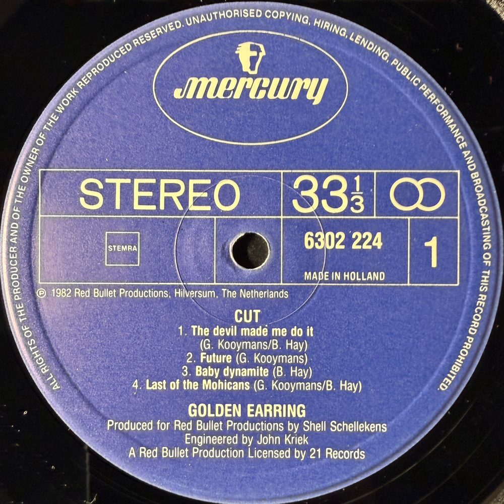 Golden Earring ‎– Cut (Голландия 1982г.) Т