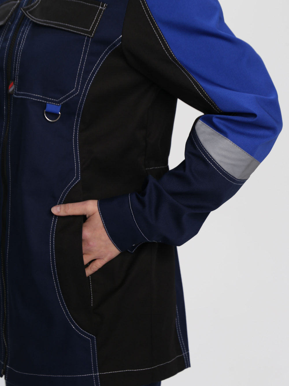 Костюм женский Вектрон-1 (тк.Смесовая,240) брюки, т.синий/васильковый/черный