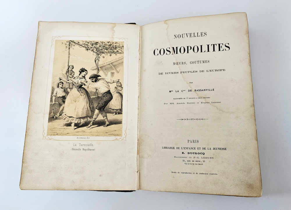 "Nouvelles cosmopolites. Moeurs, coutumes de divers peuples de lEurope". BASSANVILLE (Madame la Comtesse de). 1860г. - редкая книга
