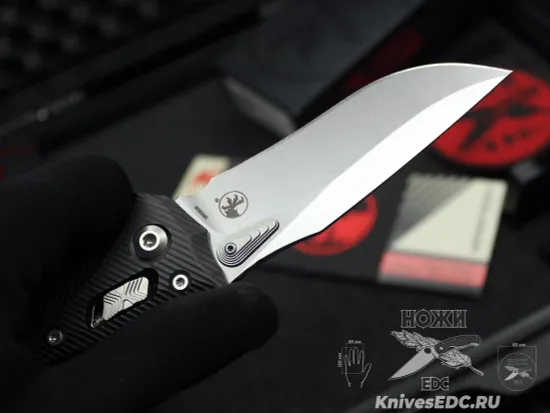 Microtech Amphibian Ram-Lok S/E - нож складной, черн. алюм. рук-ть, стоунвош клинок