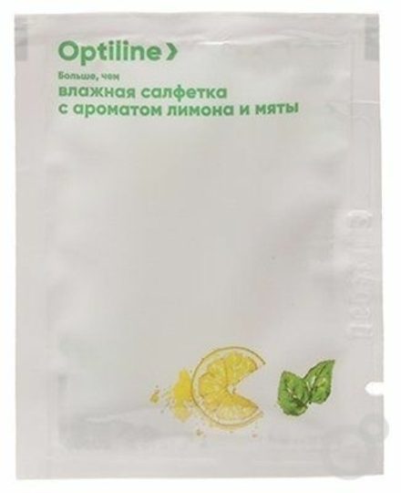 Салфетка влажная Optiline в инд. упаковке с ароматом лимона и мяты 500 шт