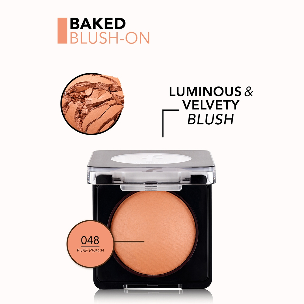 flormar Blush-On Baked - Розовый хайлатер для скул оттенок 048 Pure Peach, 4 g
