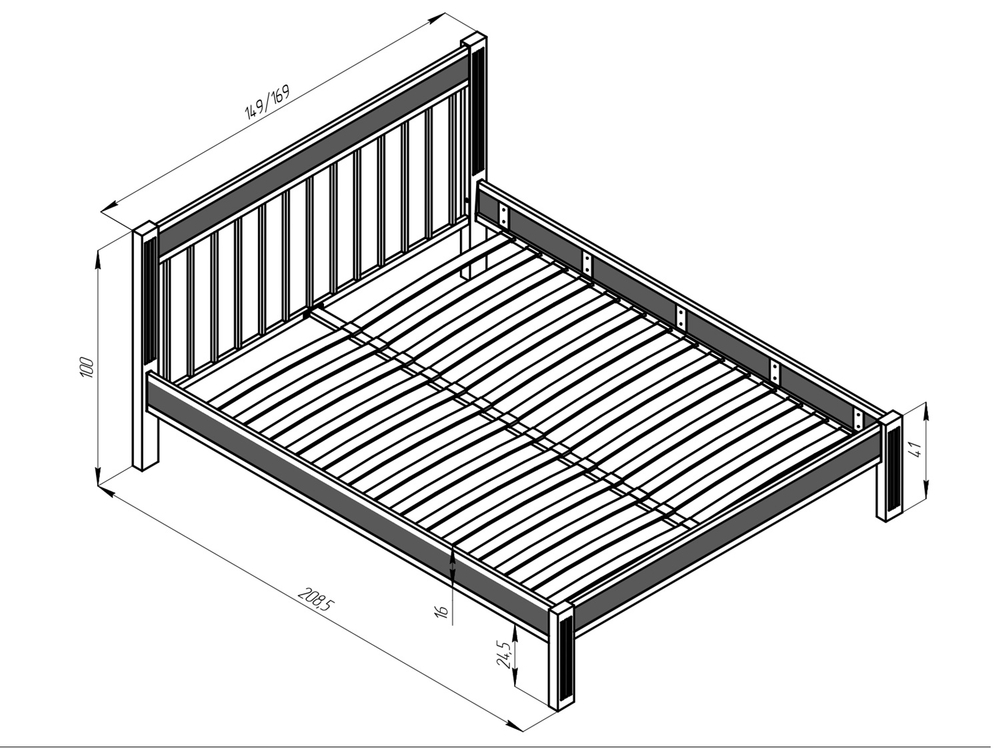 Кровать Форвард АГАТА 160, черный/шоколад