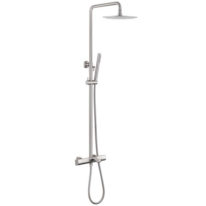 Душевая стойка ABBER Thermostat AF8516SPL с термостатом и изливом, сатин