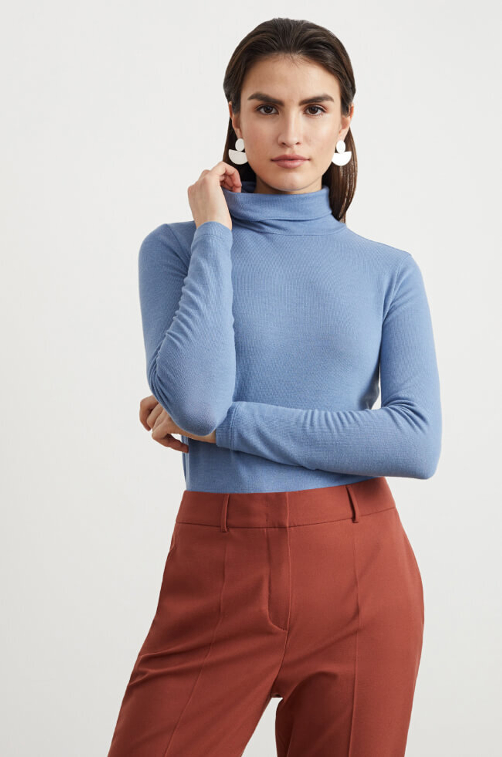 3774 Брюки женские (красно-терракотовый)