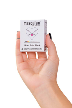 Ультрапрочные презервативы Masculan Ultra Safe Black - 3 шт. (презервативы для анального секса)