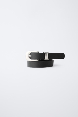 ZARA РЕМЕНЬ ПОД КОЖУ, ЧЕРНЫЙ