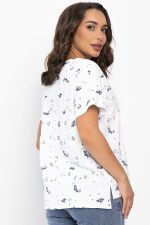 Футболка Мэнси (белая/цветы) Б14127-4М LT Collection
