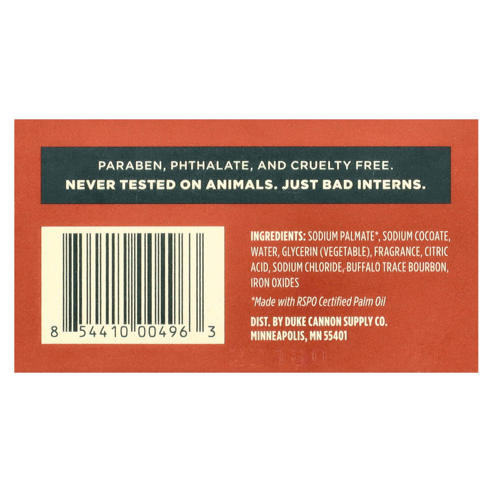 Duke Cannon Supply Co., Big American Bourbon Bar Soap, аромат дубовой бочки, 1 шт., 10 унций