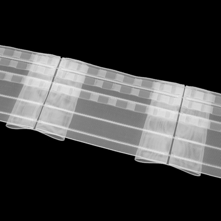 Шторная лента Oz-Is арт. 4414 МР, бантовые складки, коэф. сборки 1:2,0; цвет прозрачный (ширина 100 мм)
