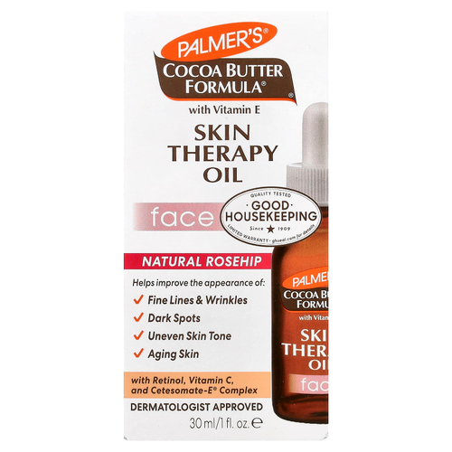 Palmer's, Cocoa Butter Formula® с витамином E, лечебное масло для кожи лица, натуральный шиповник, 30 мл (1 жидк. унция)