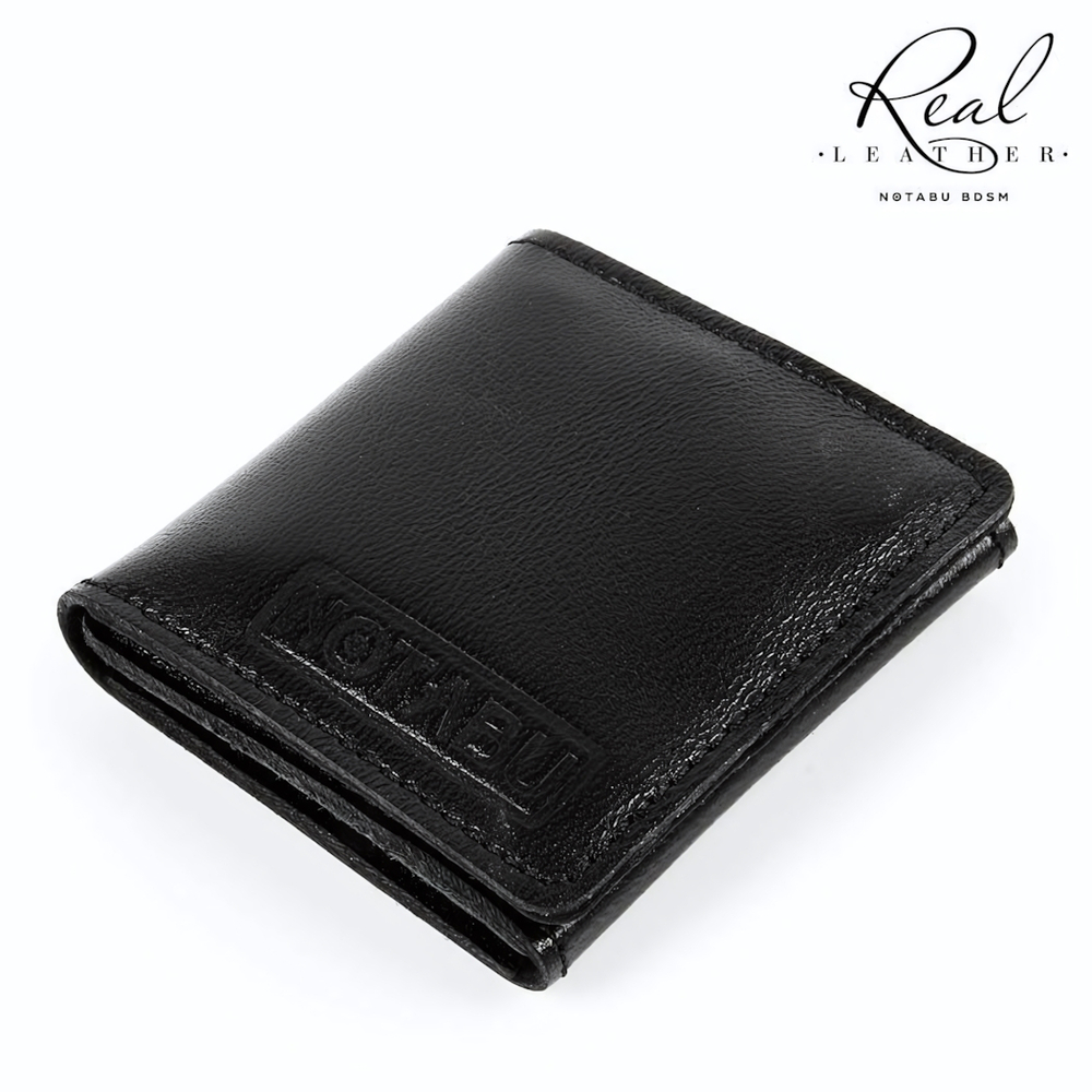 Черный кожаный кондомхолдер Notabu (Цвет: черный)