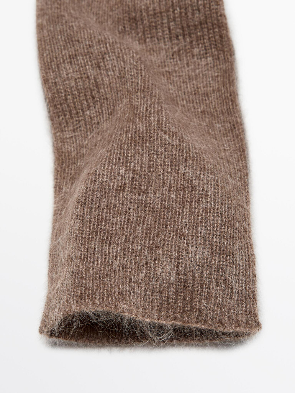 Massimo Dutti Длинные трикотажные варежки из 100% кашемира, песочный