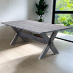 Стол обеденный, 210х103х73, Осло, кухонный, садовый, из массива дерева, графит, Dipriz