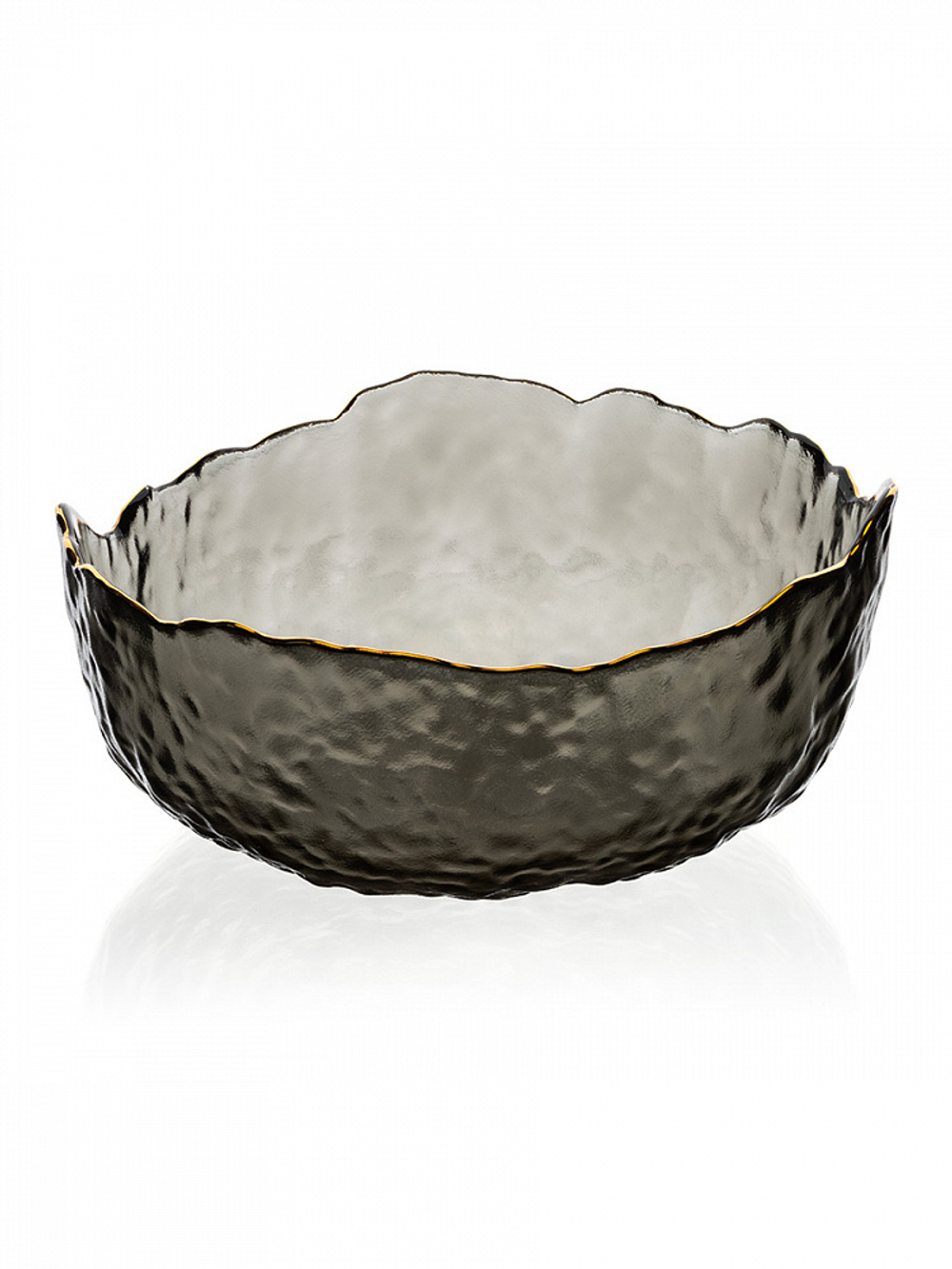 Салатник (большой) LUCKY 20x11; 1200мл, серый с золотой каймой