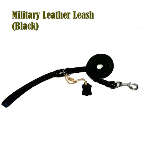 Военный кожаный поводок "Military Leather Leash"   ширина 19мм карабин нержавеющия сталь