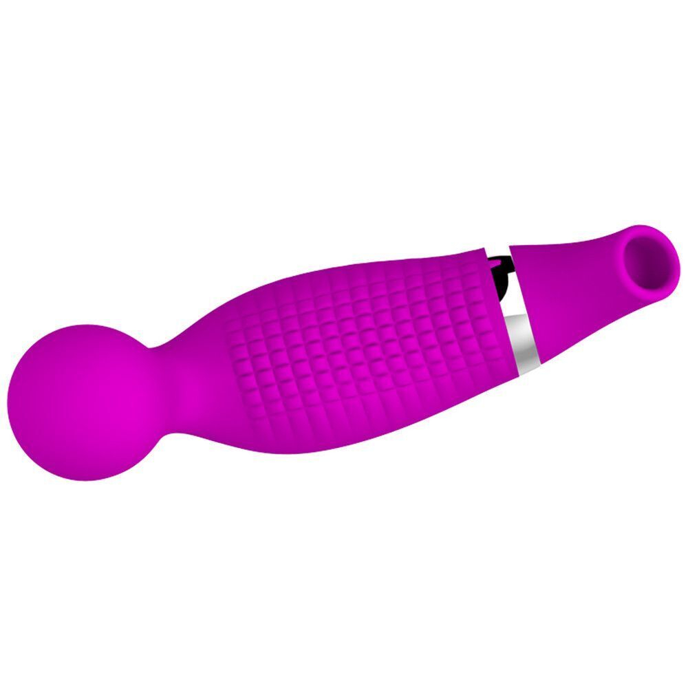 Двусторонний стимулятор Romance Pecker - с вибрацией и функцией всасывания (Цвет: лиловый)