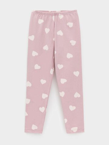 брюки  для девочки  КР 4074/розовый лед,сердечки к599