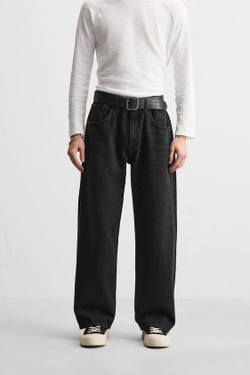 ZARA ДЖИНСЫ BAGGY FIT, ЧЕРНЫЙ