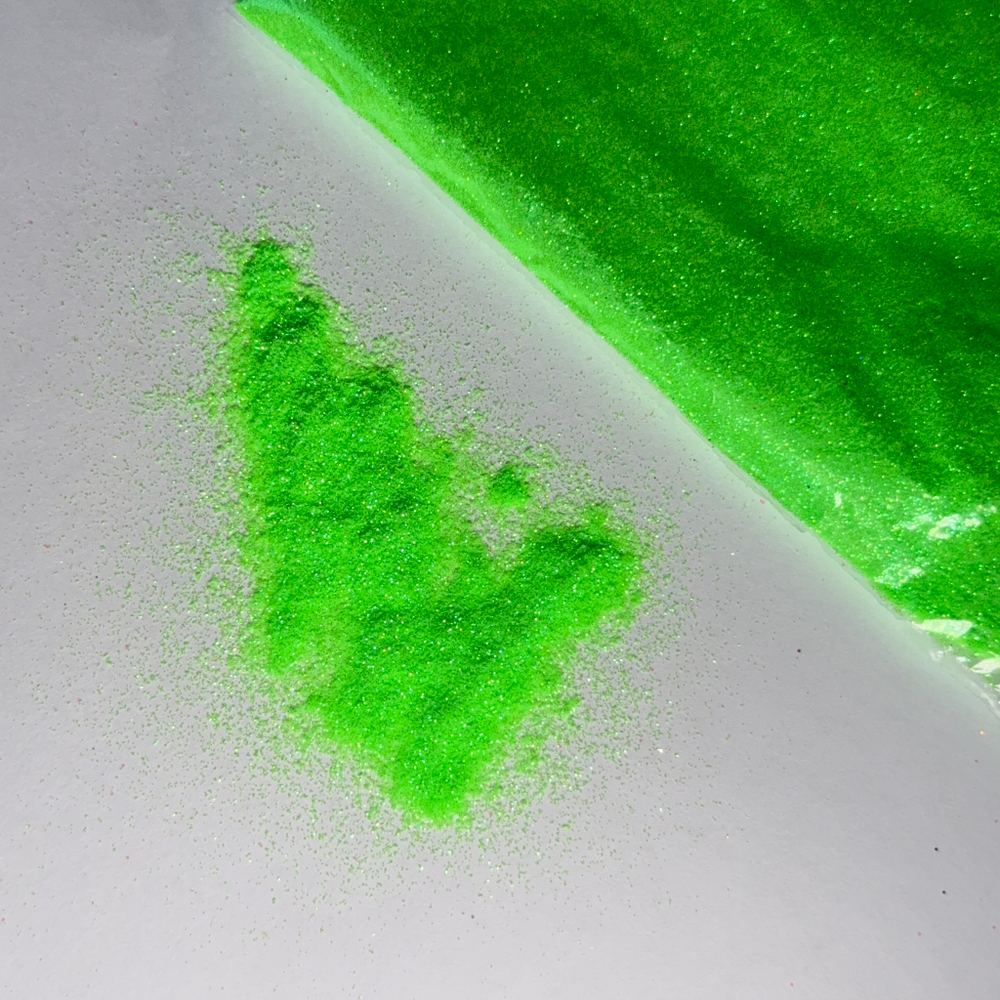 Блестки в пакетике 10 гр 0,1 мм неоновые зеленые