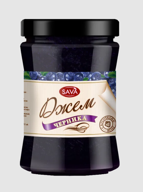 Джем черничный с кусочками ягод, 300 г.
