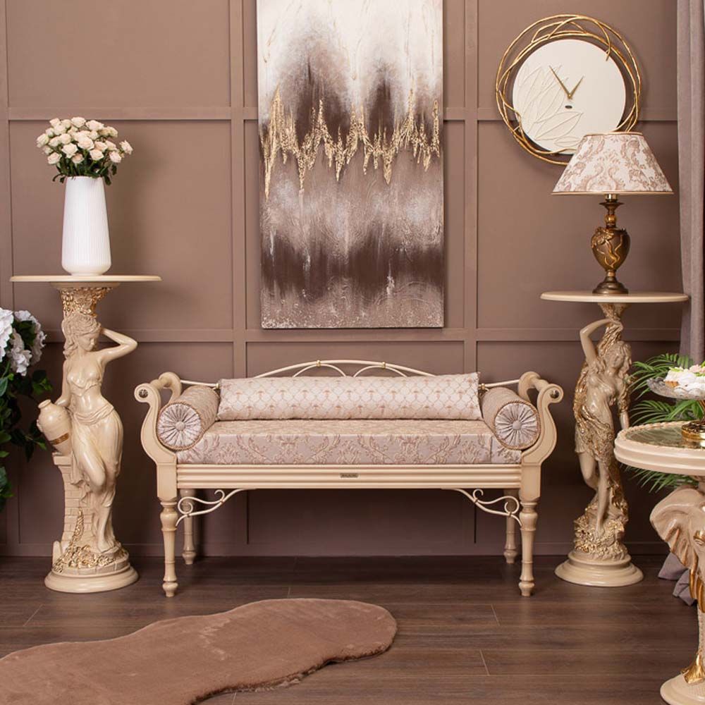 Банкетка Флоренция Премиум Айвори Каледония Даймонд Бисскоти Айвори